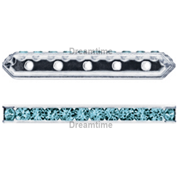 Dreamtime Crystal DC 77730 Rondelle Spacer Bars 5 Hole Denim Blue/Silver